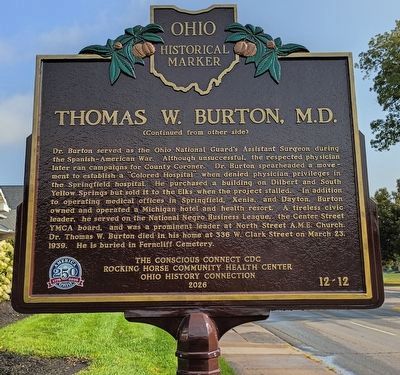 Thomas W. Burton, M.D. Marker. Click for full size. Thomas W. Burton, M.D. Marker image. Click for full size.