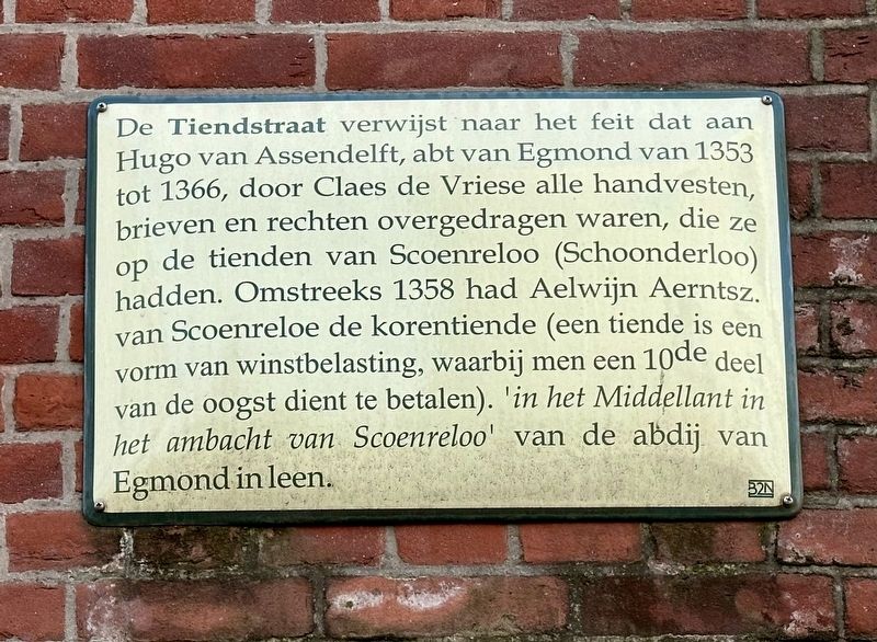 Tiendstraat / �Tithe Street� Marker image. Click for full size.