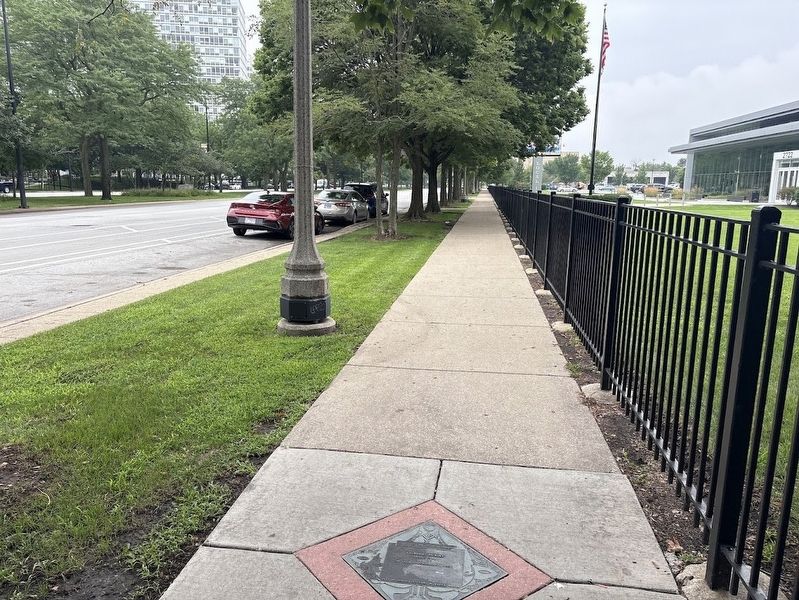 Claude McKay Marker next to King Drive, near the IBEW Local 134 headquarters image. Click for full size.