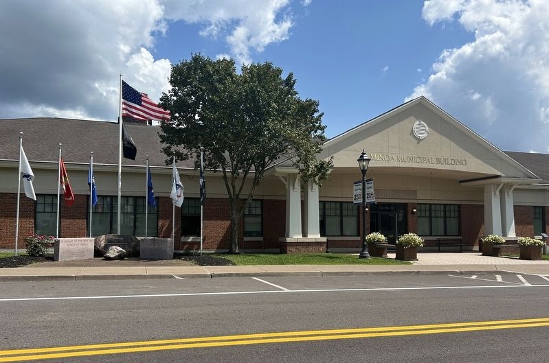 Minoa World War Memorial In Front Of Minoa Municipal Building image. Click for full size.