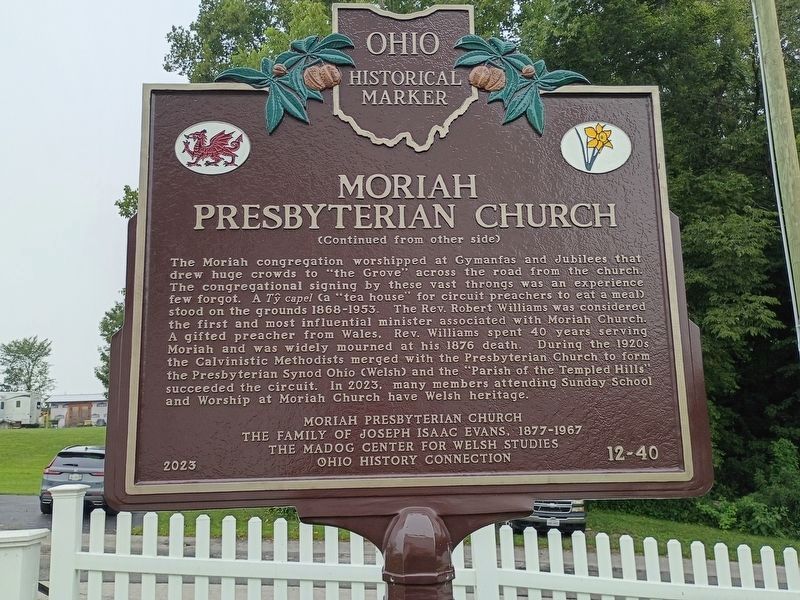 Moriah Presbyterian Church side of the marker. Click for full size. Moriah Presbyterian Church side of the marker image. Click for full size.