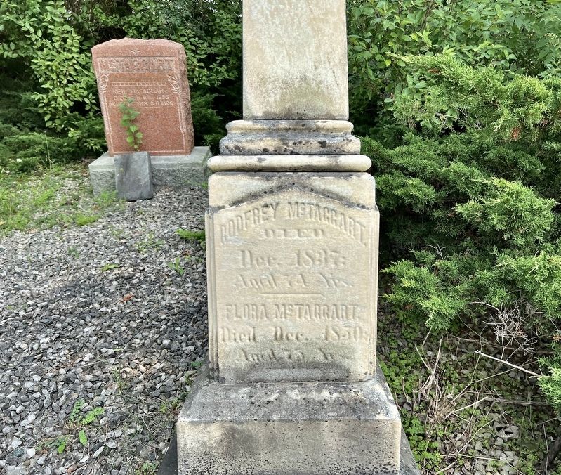 Grave markers, including Godfrey McTaggart in the McTaggart Cemetery, 3036. Click for full size. Grave markers, including Godfrey McTaggart in the McTaggart Cemetery, 3036 image. Click for full size.