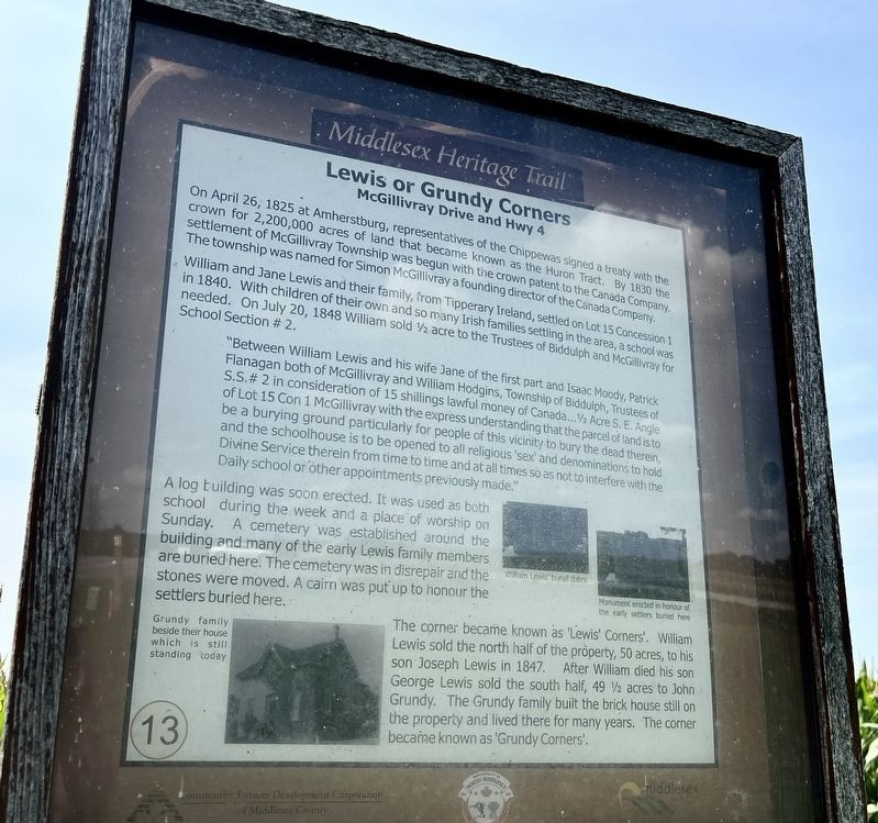 Lewis or Grundy Corners Marker image. Click for full size.