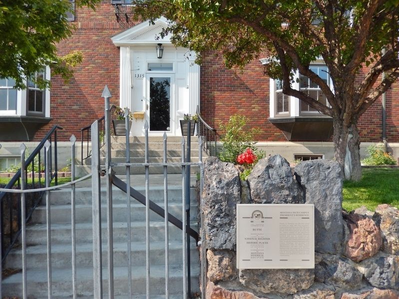 Montana Tech Campus President's Residence Marker image. Click for full size.