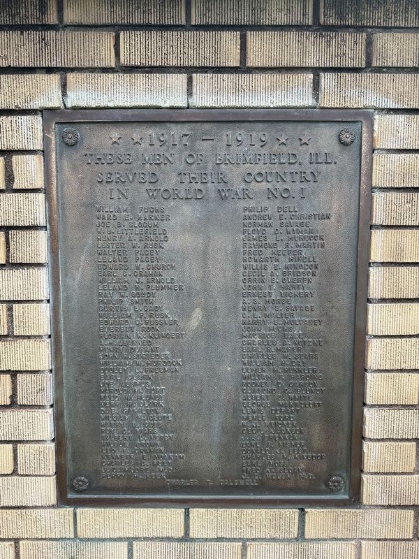 World War I Plaque image. Click for full size.