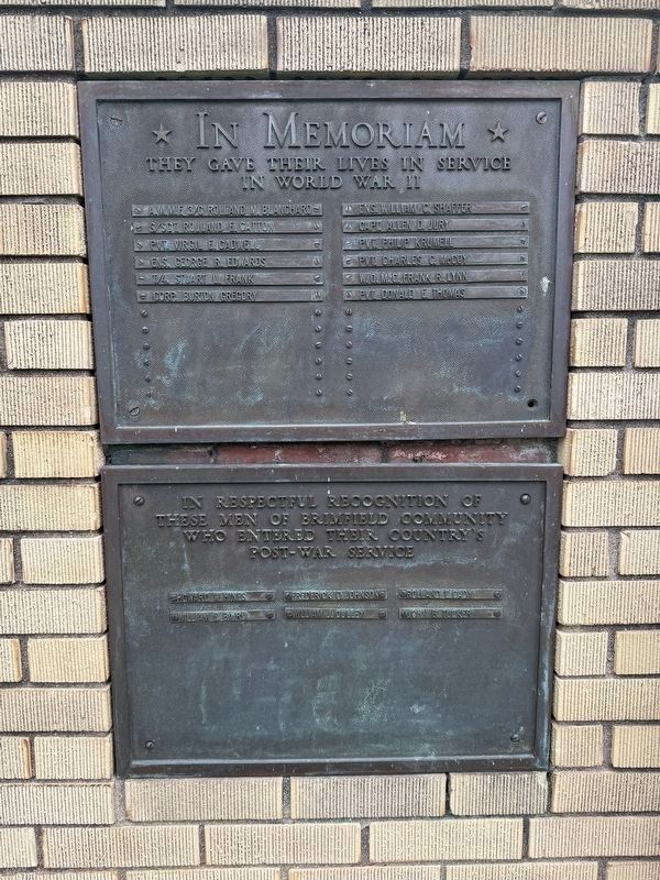 In Memoriam & Post-War Service Plaques image. Click for full size.