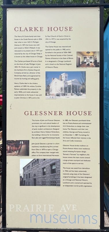 Clarke House / Glessner House Marker image. Click for full size.