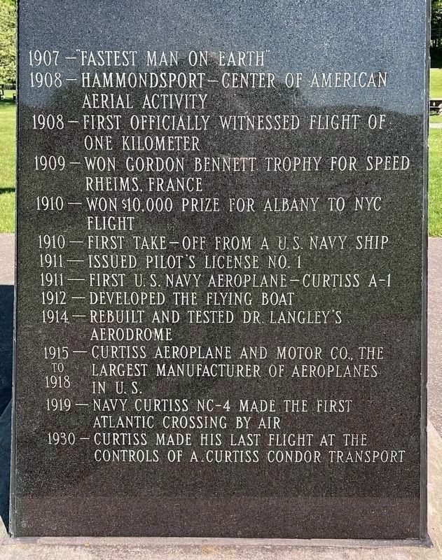 Glenn Curtiss Timeline. Click for full size. Glenn Curtiss Timeline image. Click for full size.