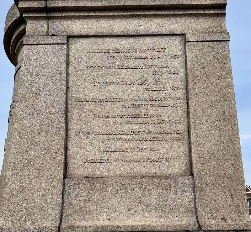 Jacobus Henricus van �t Hoff Marker - life panel image. Click for full size.