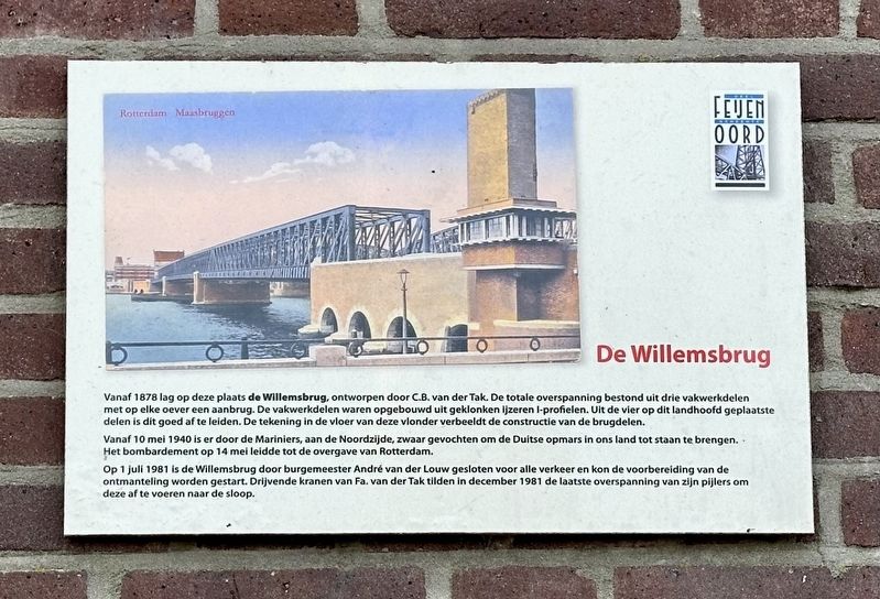 De Willemsbrug / Willems Bridge Marker. Click for full size. De Willemsbrug / Willems Bridge Marker image. Click for full size.
