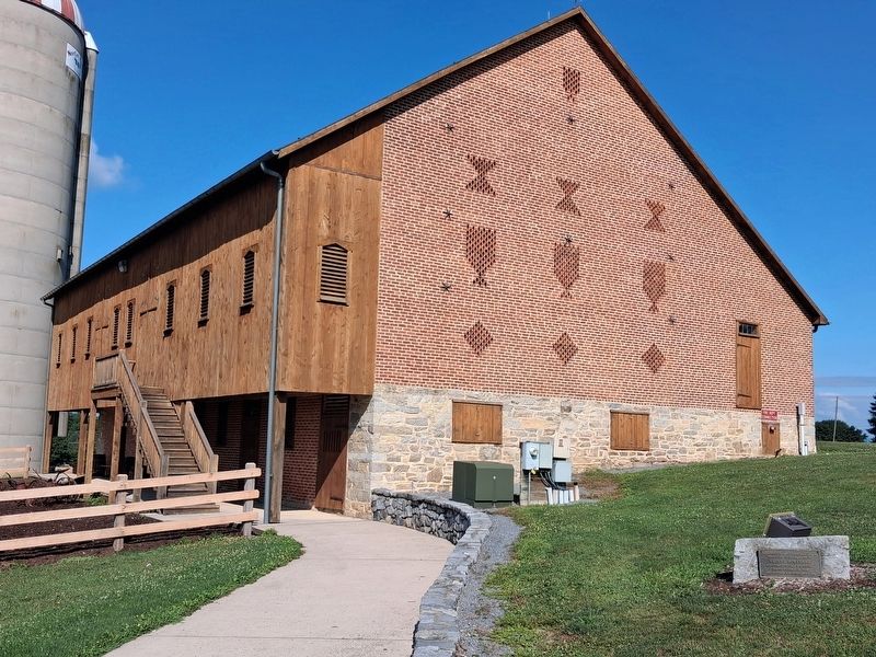 Wayne L. Bowerman Marker and Norlo Park Barn. Click for full size. Wayne L. Bowerman Marker and Norlo Park Barn image. Click for full size.
