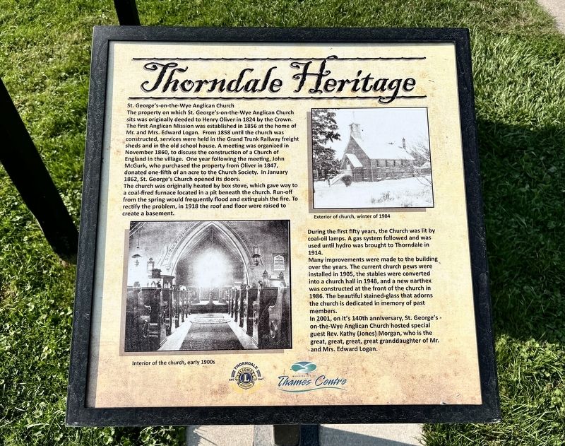 St. George’s-on-the-Wye Anglican Church Marker. Click for full size. St. George’s-on-the-Wye Anglican Church Marker image. Click for full size.