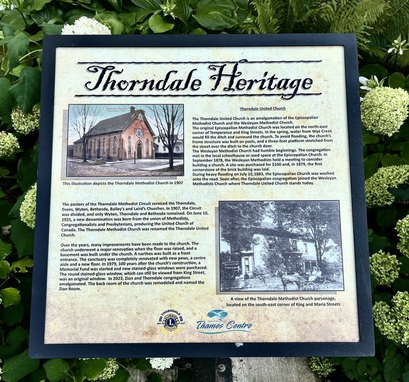 Thorndale United Church Marker. Click for full size. Thorndale United Church Marker image. Click for full size.