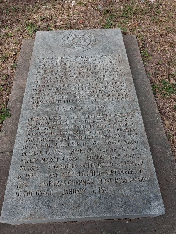 Union Mission and Cemetery Marker. Click for full size. Union Mission and Cemetery Marker image. Click for full size.