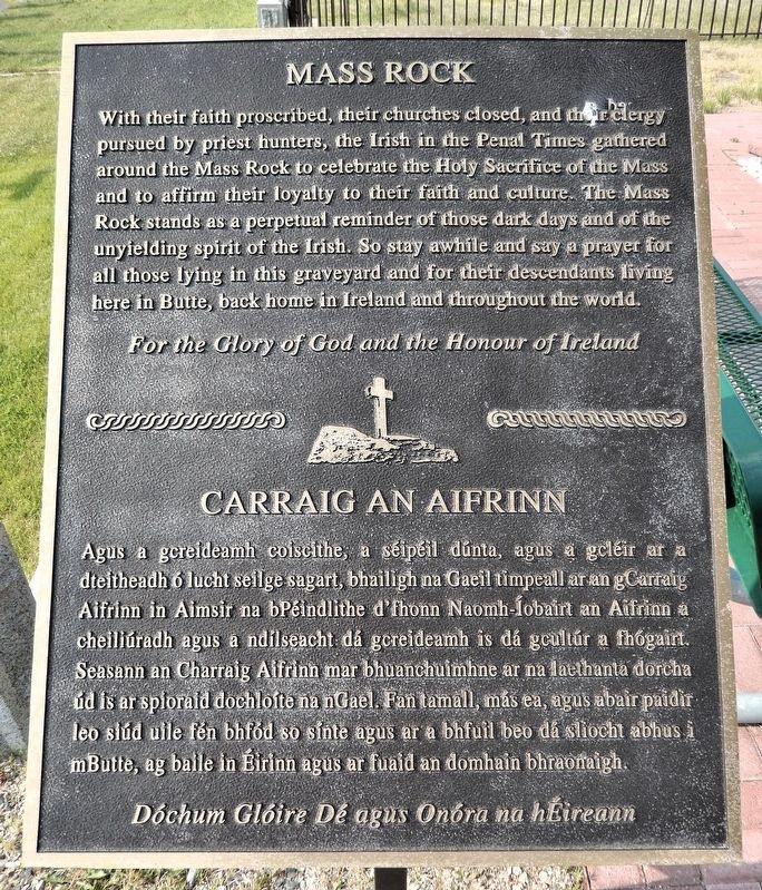 Mass Rock / Carraig an Aifrinn Marker. Click for full size. Mass Rock / Carraig an Aifrinn Marker image. Click for full size.