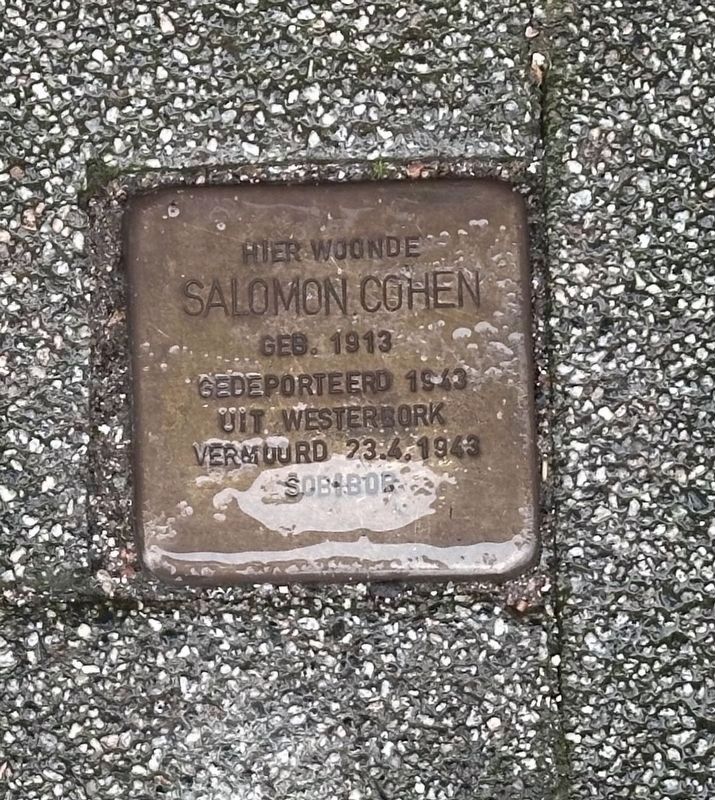 Salomon Cohen stolperstein. Click for full size. Salomon Cohen stolperstein image. Click for full size.