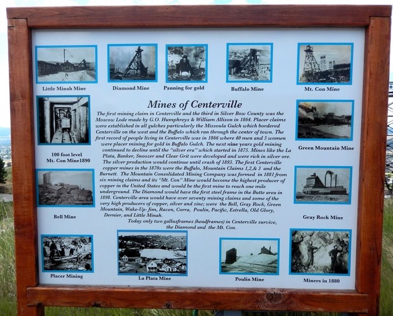 Mines of Centerville Marker. Click for full size. Mines of Centerville Marker image. Click for full size.