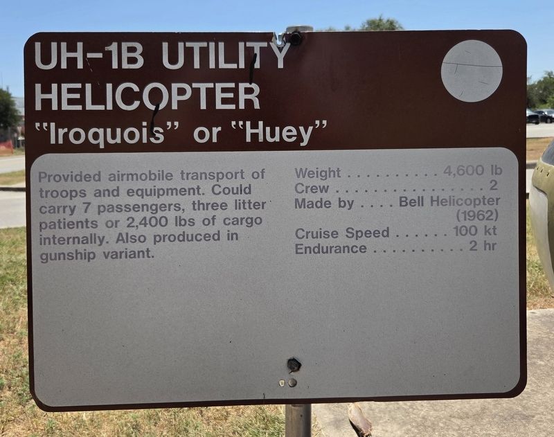 UH-1B Utility Helicopter Marker. Click for full size. UH-1B Utility Helicopter Marker image. Click for full size.