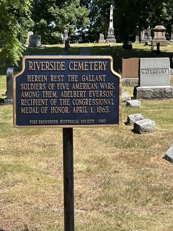 Riverside Cemetery Marker. Click for full size. Riverside Cemetery Marker image. Click for full size.