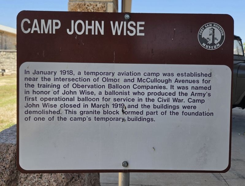 Camp John Wise Marker. Click for full size. Camp John Wise Marker image. Click for full size.