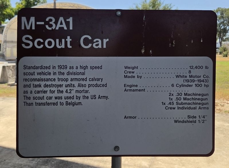 M-3A1 Scout Car Marker image. Click for full size.