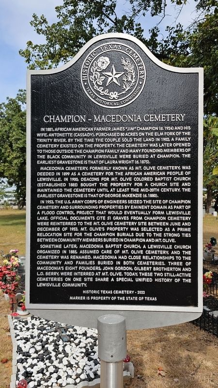 Champion - Macedonia Cemetery Marker. Click for full size. Champion - Macedonia Cemetery Marker image. Click for full size.