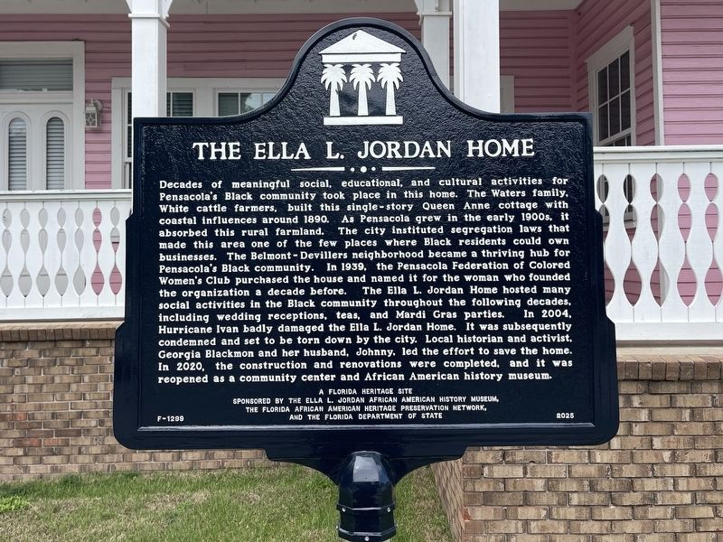 The Ella L. Jordan House Marker image. Click for full size.