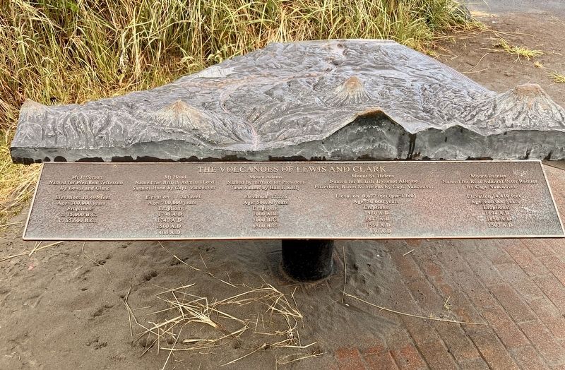 The Volcanos of Lewis and Clark Marker. Click for full size. The Volcanos of Lewis and Clark Marker image. Click for full size.