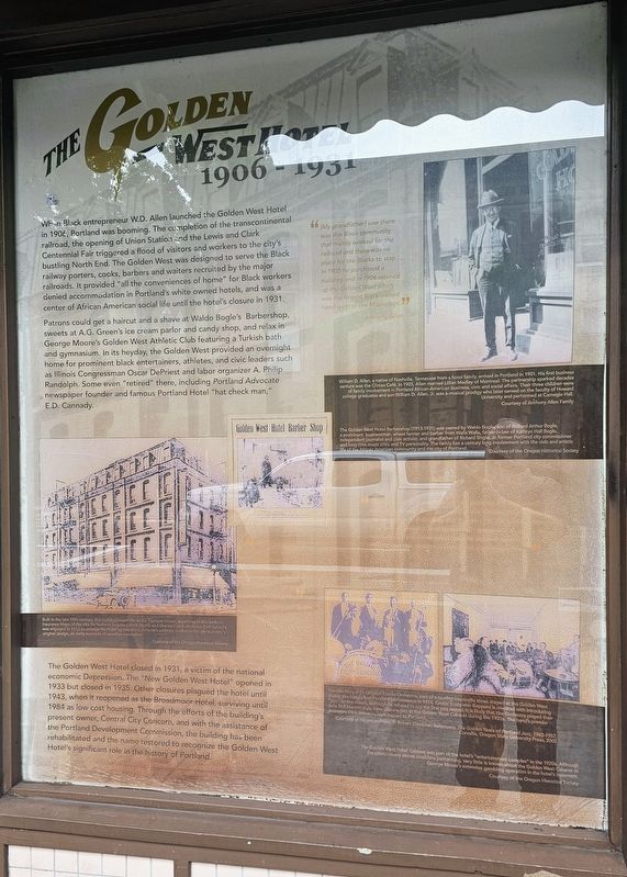 The Golden West Hotel Marker. Click for full size. The Golden West Hotel Marker image. Click for full size.