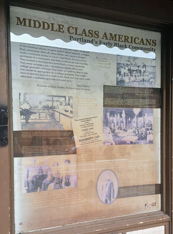 Middle Class Americans: Portland's Early Black Community Marker image. Click for full size.