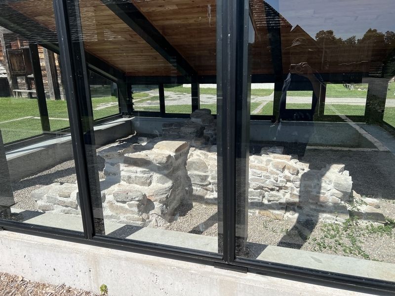 Protected original foundation at Saint-Marie Among the Hurons. Click for full size. Protected original foundation at Saint-Marie Among the Hurons image. Click for full size.
