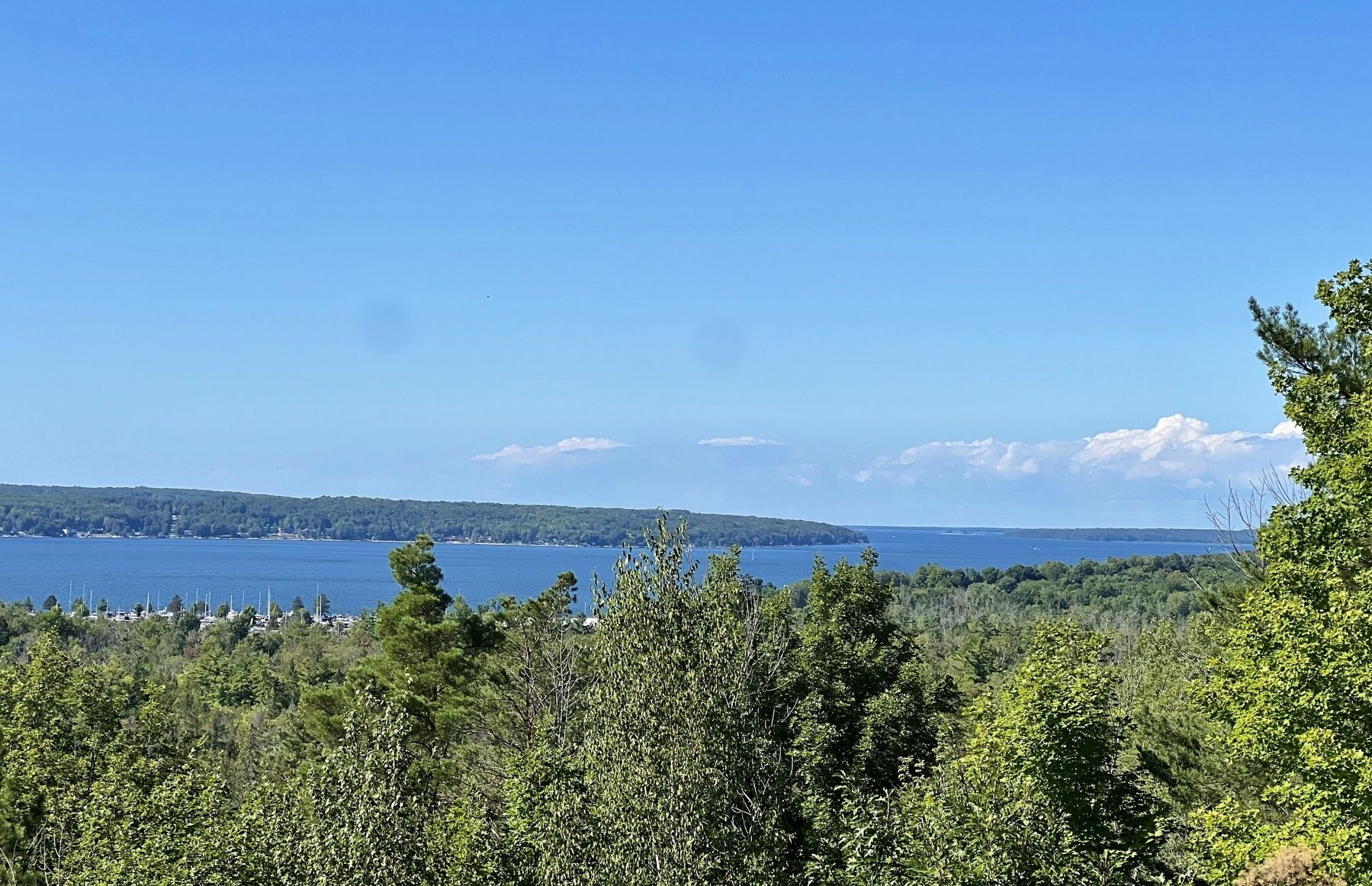 View of Midland Bay from the platform near the Gateway to Huronia marker. Click for full size. View of Midland Bay from the platform near the Gateway to Huronia marker image. Click for full size.