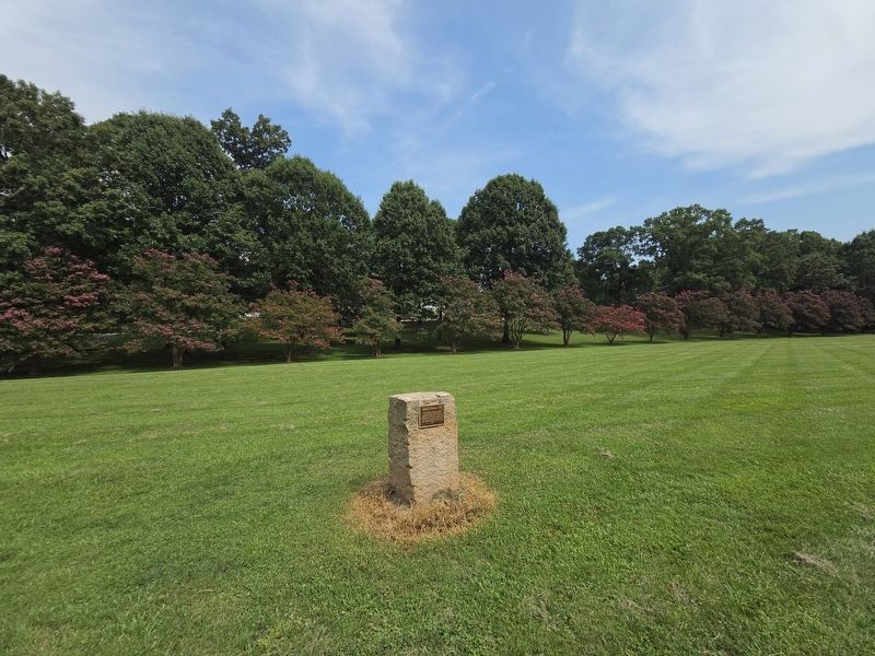 Coddle Creek, 1753 Marker. The church is beyond the grove of trees. Click for full size. Coddle Creek, 1753 Marker. The church is beyond the grove of trees image. Click for full size.