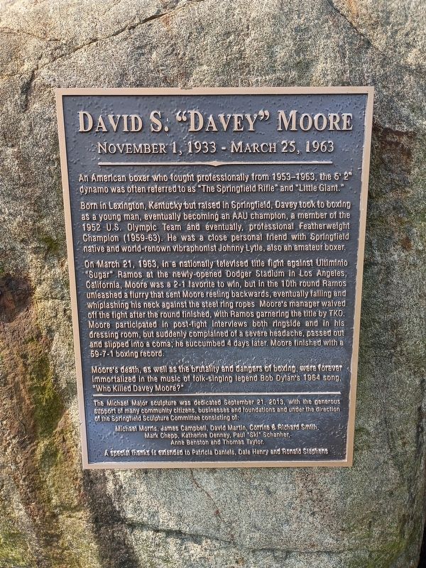 David S. "Davey" Moore Marker. Click for full size. David S. "Davey" Moore Marker image. Click for full size.