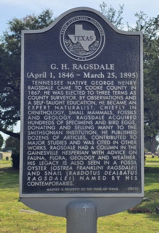 G. H. Ragsdale Marker. Click for full size. G. H. Ragsdale Marker image. Click for full size.