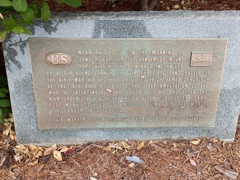 James E. Hanger Marker. Click for full size. James E. Hanger Marker image. Click for full size.