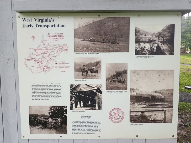 West Virginia’s Early Transportation Marker. Click for full size. West Virginia’s Early Transportation Marker image. Click for full size.