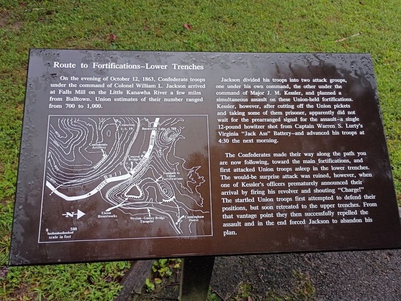 Route to Fortifications–Lower Trenches Marker. Click for full size. Route to Fortifications–Lower Trenches Marker image. Click for full size.
