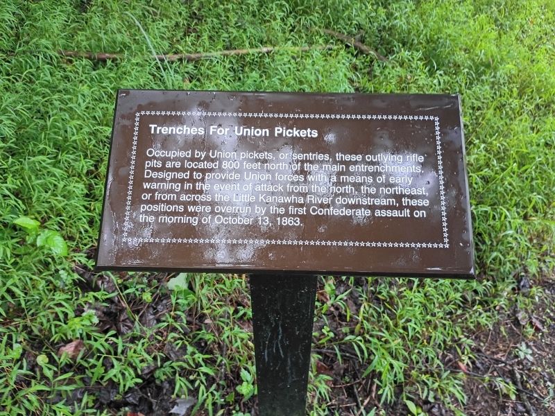 Trenches for Union Pickets Marker. Click for full size. Trenches for Union Pickets Marker image. Click for full size.