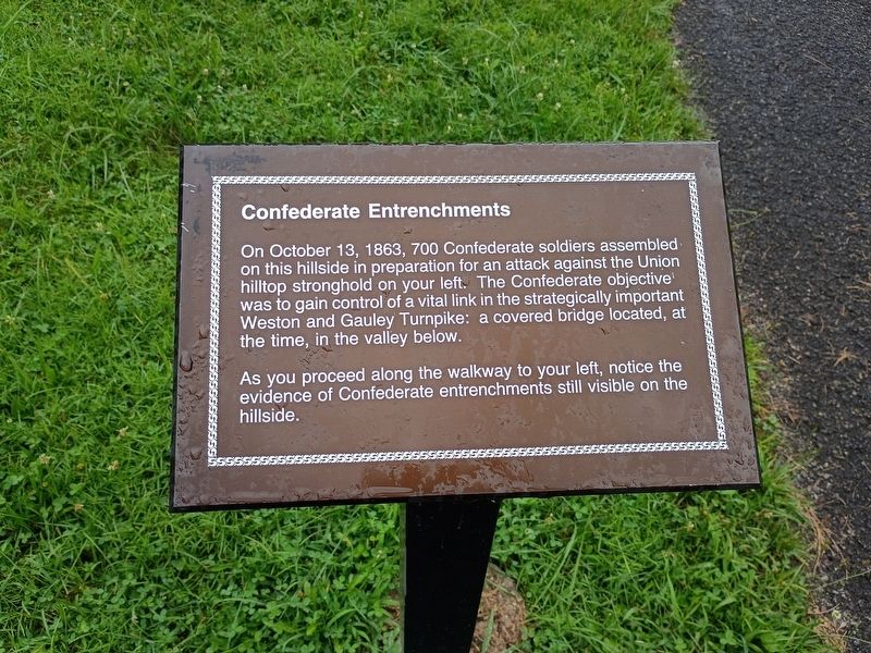 Confederate Entrenchments Marker. Click for full size. Confederate Entrenchments Marker image. Click for full size.
