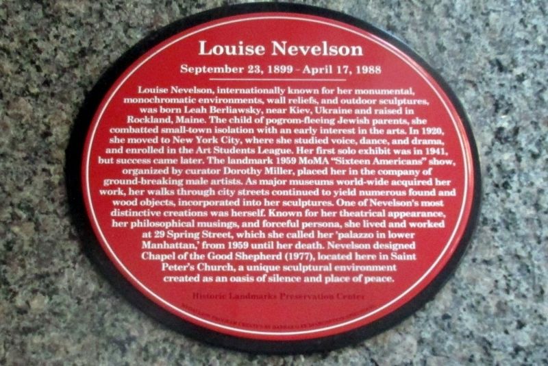 Louise Nevelson Marker. Click for full size. Louise Nevelson Marker image. Click for full size.