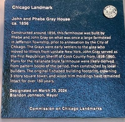 John and Phebe Gray House Marker. Click for full size. John and Phebe Gray House Marker image. Click for full size.