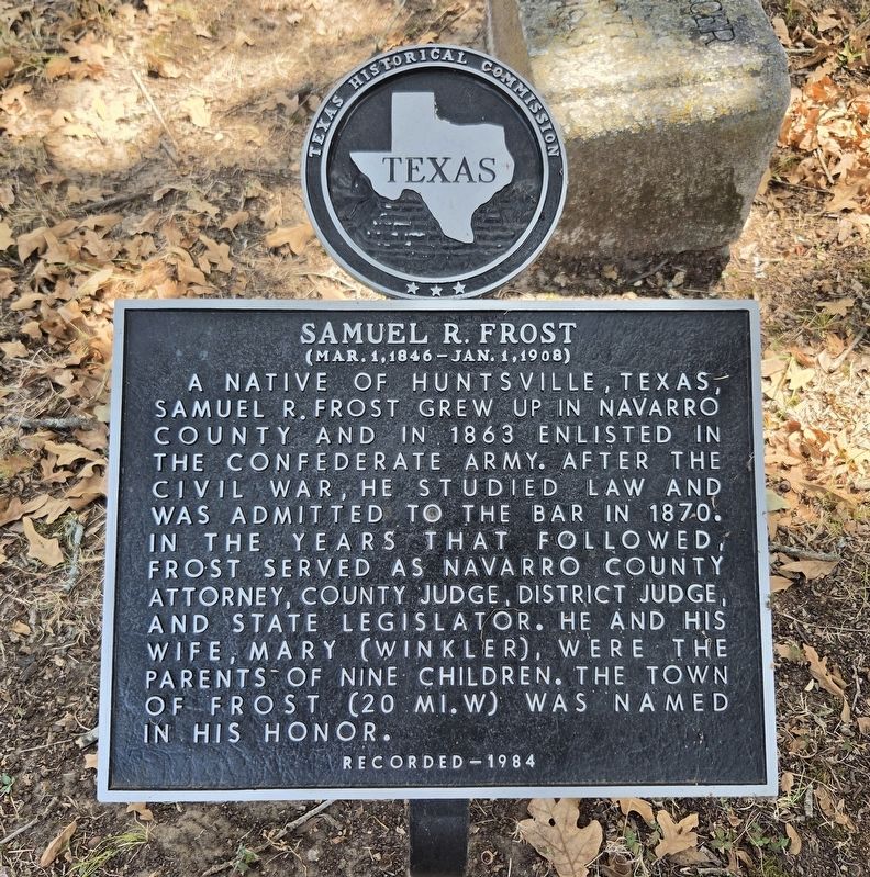 Samuel R. Frost Marker. Click for full size. Samuel R. Frost Marker image. Click for full size.