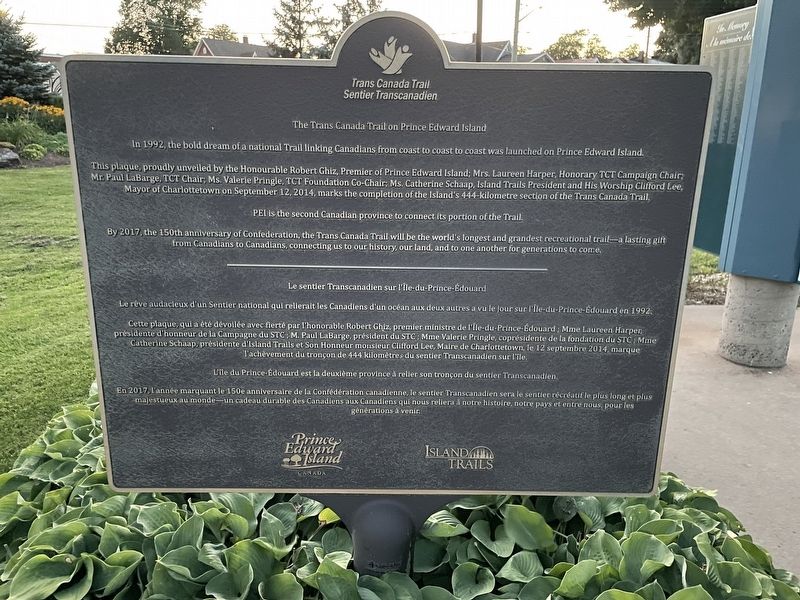 The Trans Canada Trail on Price Edward Island Marker image. Click for full size.
