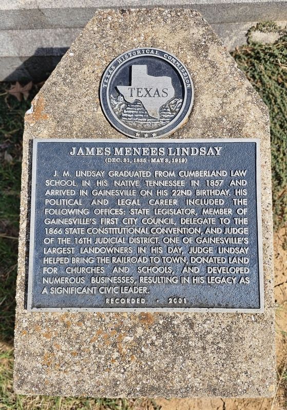 James Menees Lindsay Marker. Click for full size. James Menees Lindsay Marker image. Click for full size.