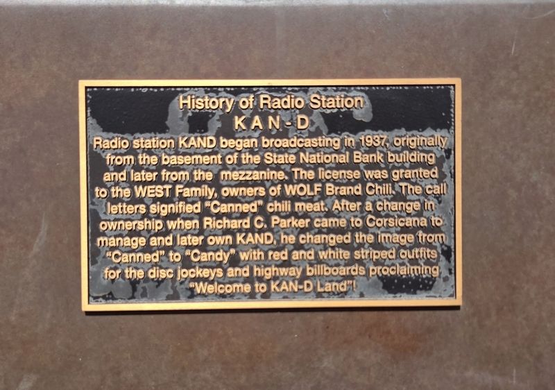 History of Radio Station KAN-D Marker image. Click for full size.