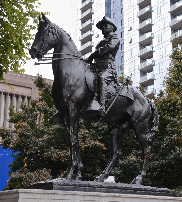 Theodore Roosevelt, Rough Rider, by Alexander Phimster Proctor. Click for full size. Theodore Roosevelt, Rough Rider, by Alexander Phimster Proctor image. Click for full size.