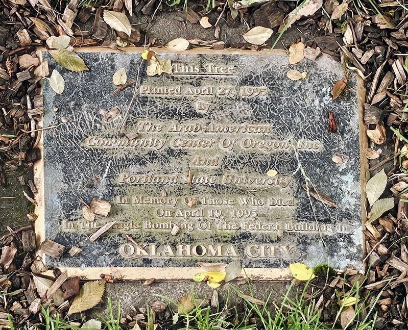 Oklahoma City Bombing Memorial Marker. Click for full size. Oklahoma City Bombing Memorial Marker image. Click for full size.