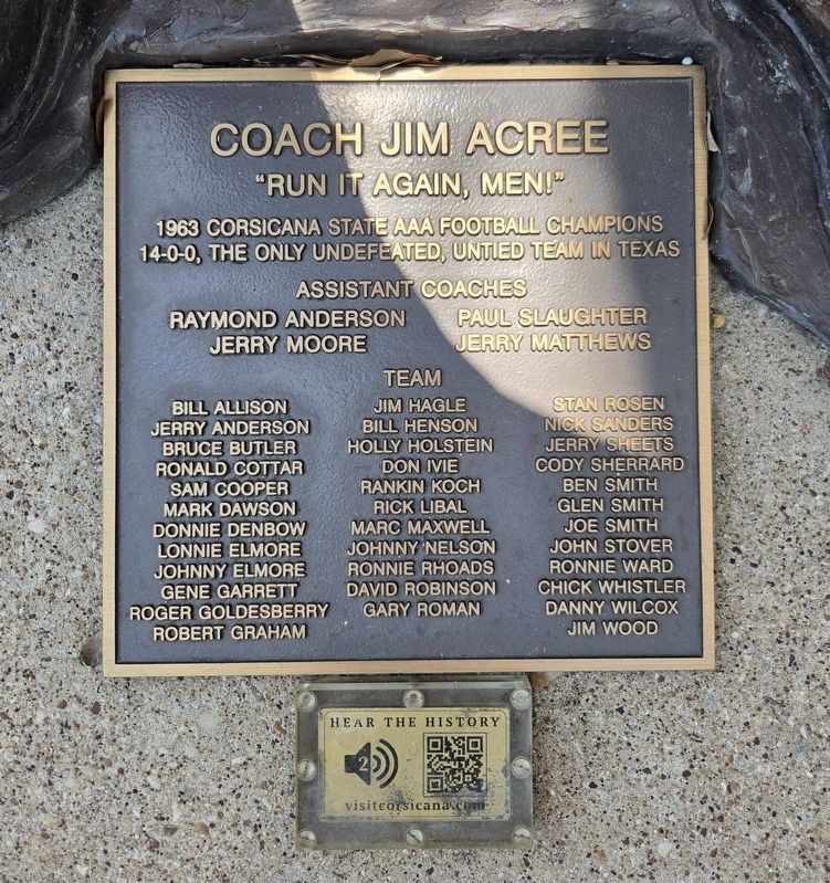 Coach Jim Acree Marker. Click for full size. Coach Jim Acree Marker image. Click for full size.