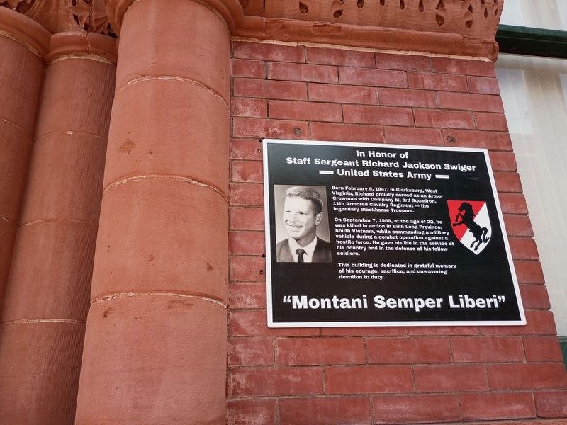 In Honor of Staff Sergeant Richard Jackson Swiger Marker. Click for full size. In Honor of Staff Sergeant Richard Jackson Swiger Marker image. Click for full size.